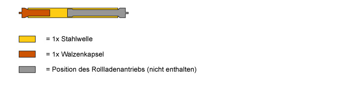 Rolladenwelle, Wellenset für eine maximale Einbaubreite von 120 cm
