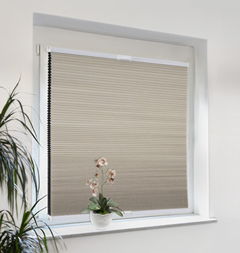Wabenplissee an Fenster montiert
